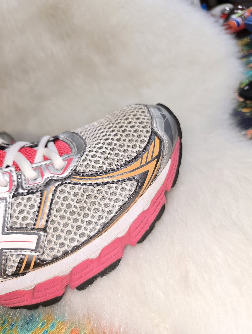 ASICS Gel Surveyor 3 Women's Running Shoes - White, Pink & Orange Accents - Picture 6 of 13